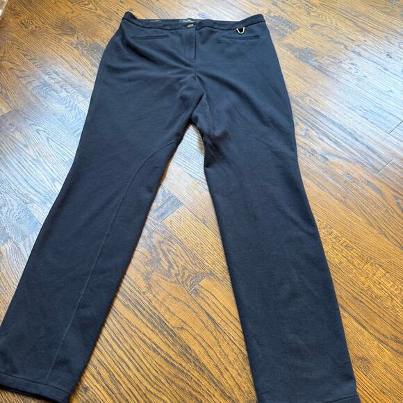 Talbots Pants Black Trousers Dalton Equestrian Slim Leg Stretch Womens Size 8 - Picture 1 of 5